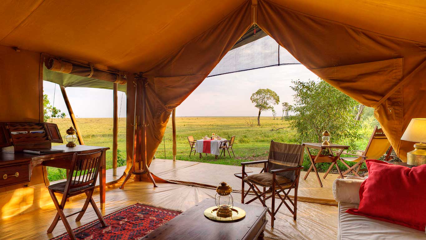 Elephant Pepper Camp accommodation family & honeymoon tent living room 1