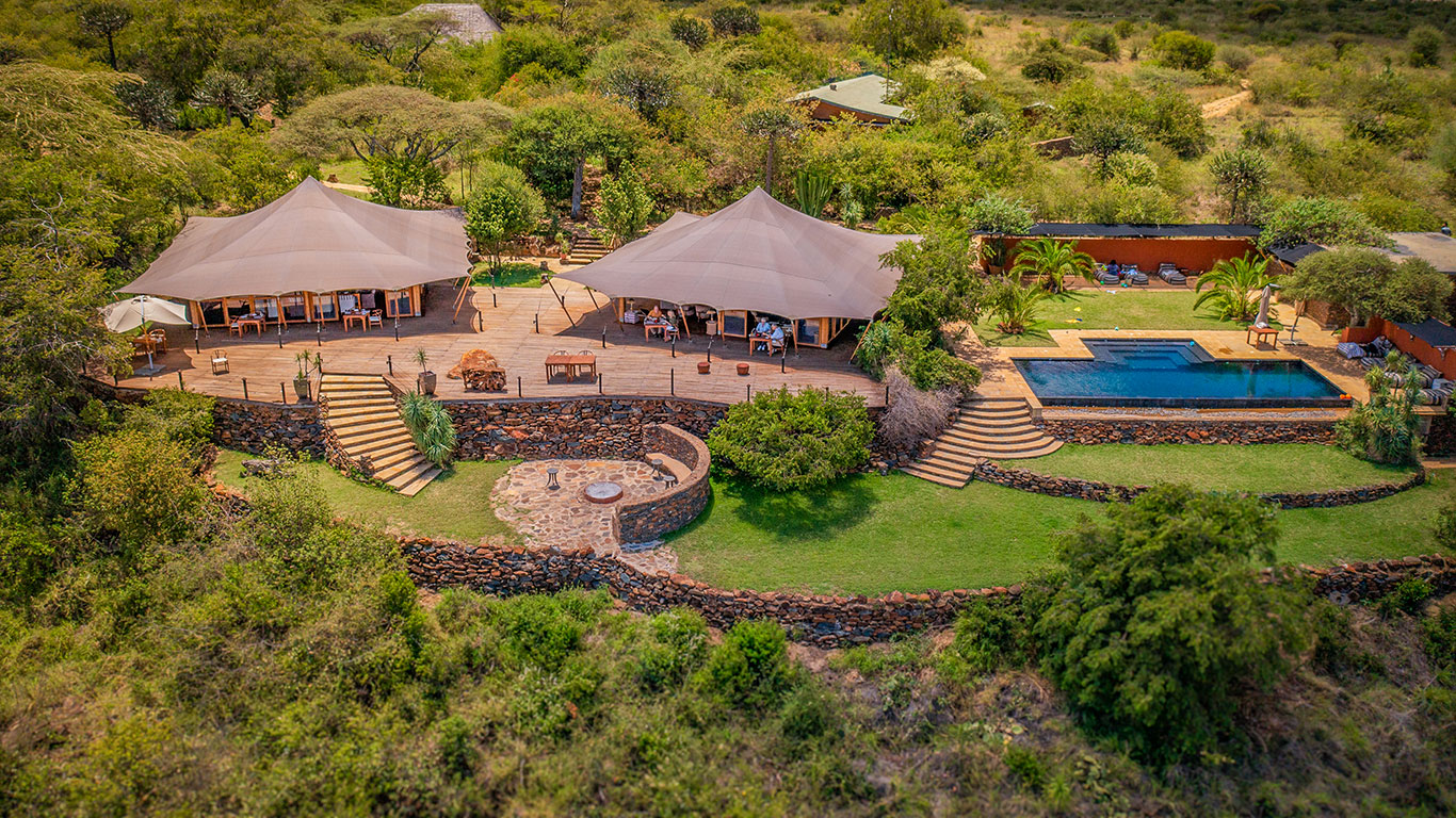 Elewana Loisaba Tented Camp Aerial View