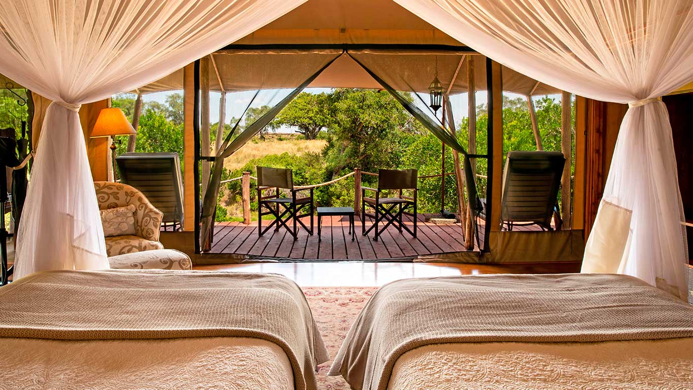 Elewana Sand River Luxury Tent interior twin 2