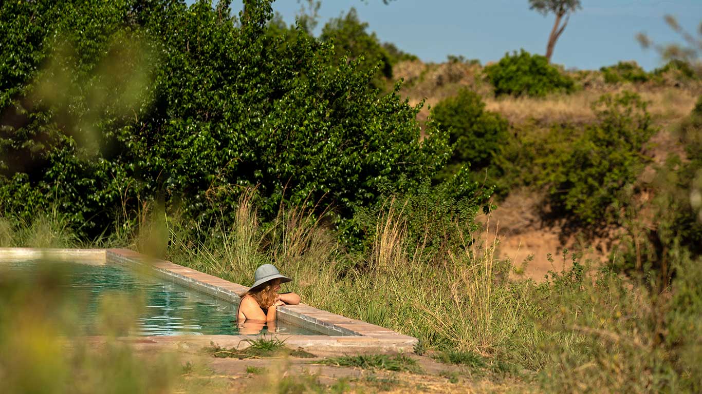 Sand River Masai Mara infinity pool with Sand River views